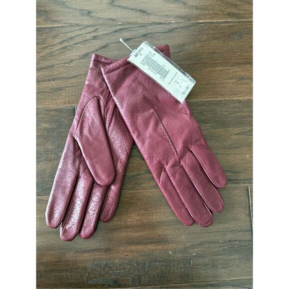 NWT Fownes Leather Gloves size 8 Vintage Sears Tag Burgundy - Picture 2 of 5